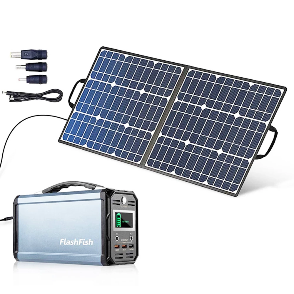 Flashfish SP50 50W 18V Solar Panel with 4 DC Connectors Portable Foldable PV Panels Monocrystalline Solar Panel - Image 2