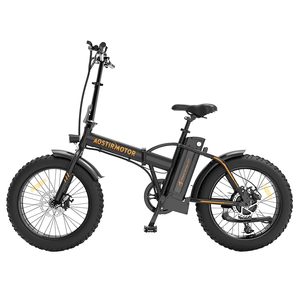 AOSTIRMOTOR A20 Folding Electric Bike 20*4.0 Fat Tire 36V 13Ah Battery 500W Motor 40km/h Max Speed - Black - Image 2