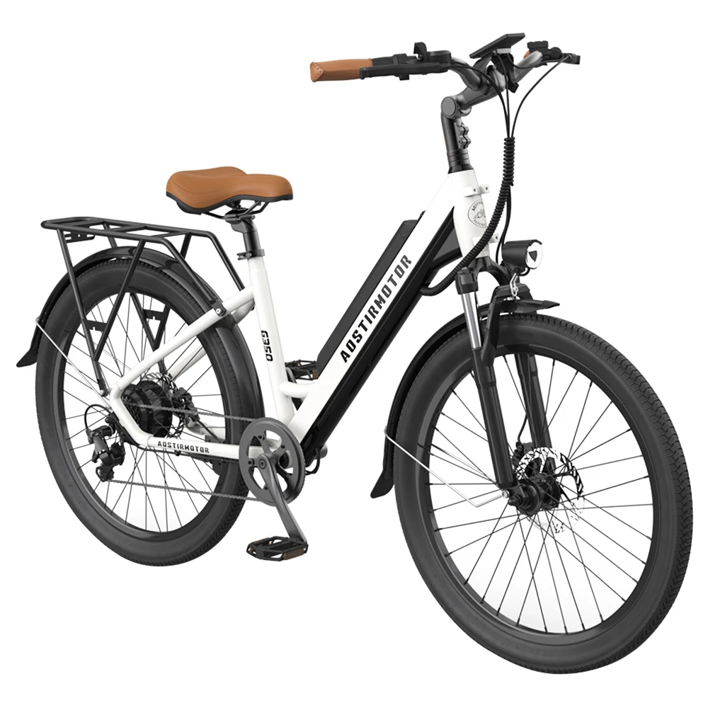AOSTIRMOTOR G350 350W Electric Bike for Commuter 26*2.1 Inch Tire 36V 10Ah Removable Battery 7 Speed Gear - Image 4