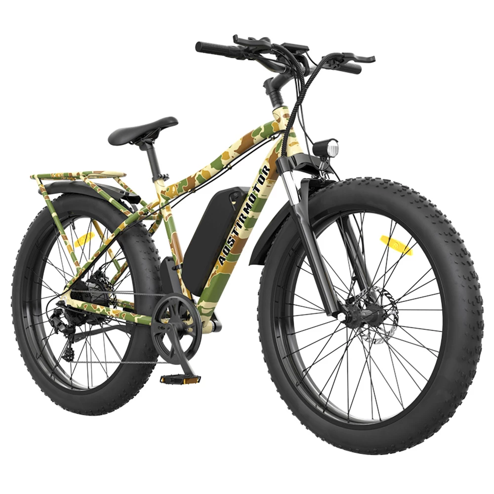 AOSTIRMOTOR S07-E Electric Bike 26*4.0'' Fat Tire 48V 13Ah Battery 750W Motor 7 Speed Shimano Gear - Desert Camo - Image 4