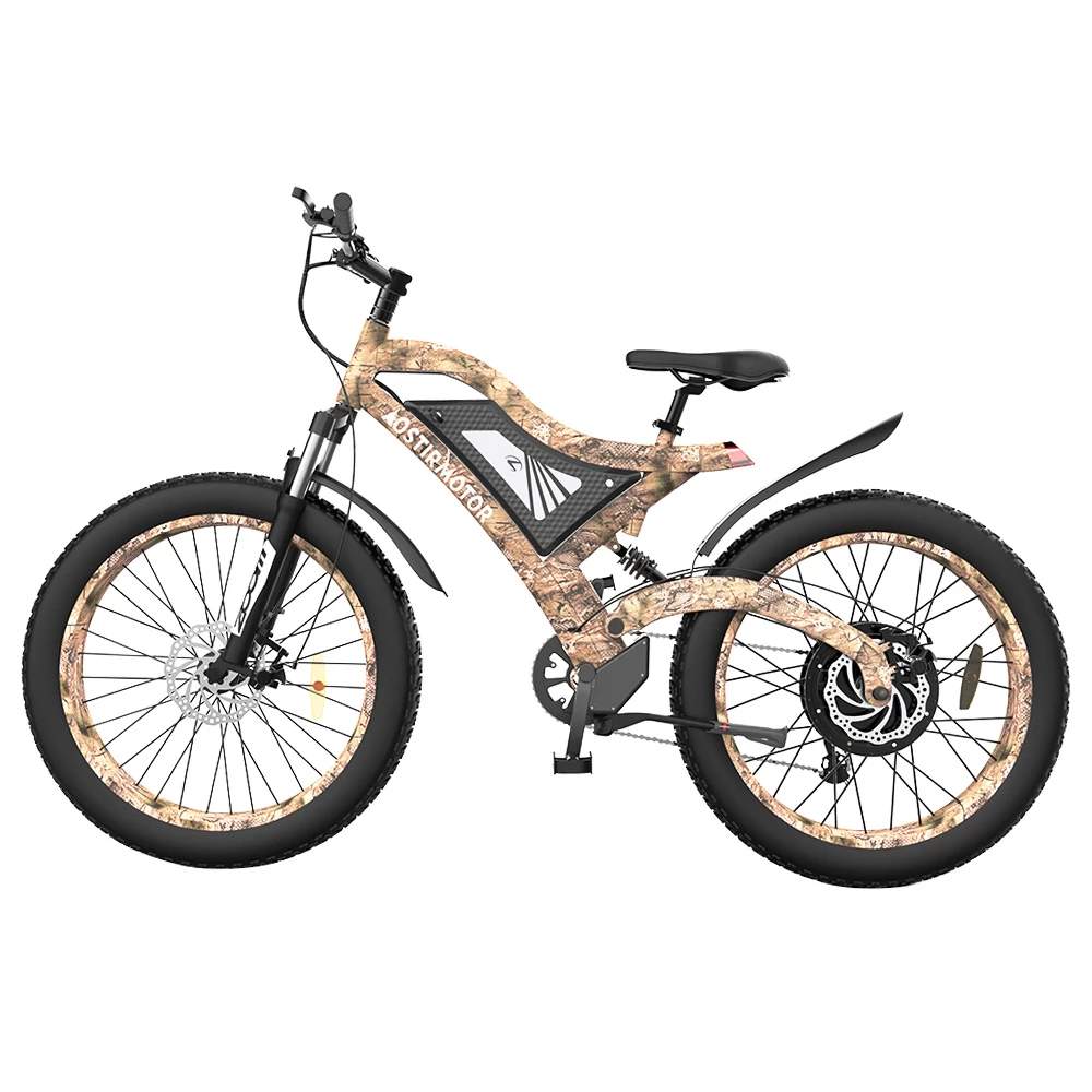 AOSTIRMOTOR S18 1500W Electric Bike 26*4.0'' Fat Tire 48V 15Ah Battery 50km/h Max Speed 7 Speed Shimano Gear