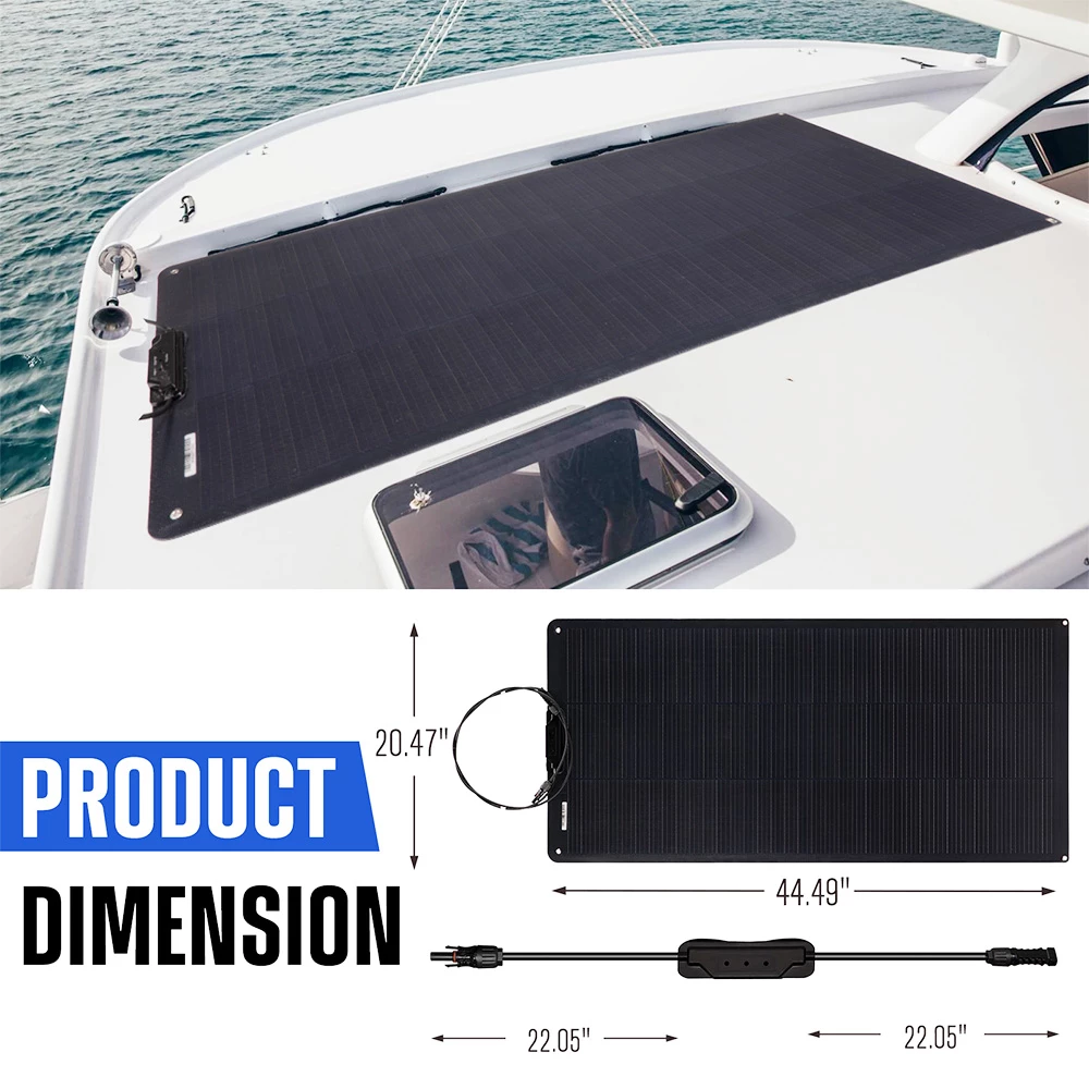 ATEM POWER 100W Monocrystalline Solar Panel Flexible 245 Degree Bendable for RV Tent Roof Boat Cabin Marine Camping - Image 5