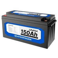 ATEM POWER 12V 150Ah Lifepo4 Battery, 100A Continuous Discharge, Deep Cycle, Built-in BMS, Run in Parallel or Series