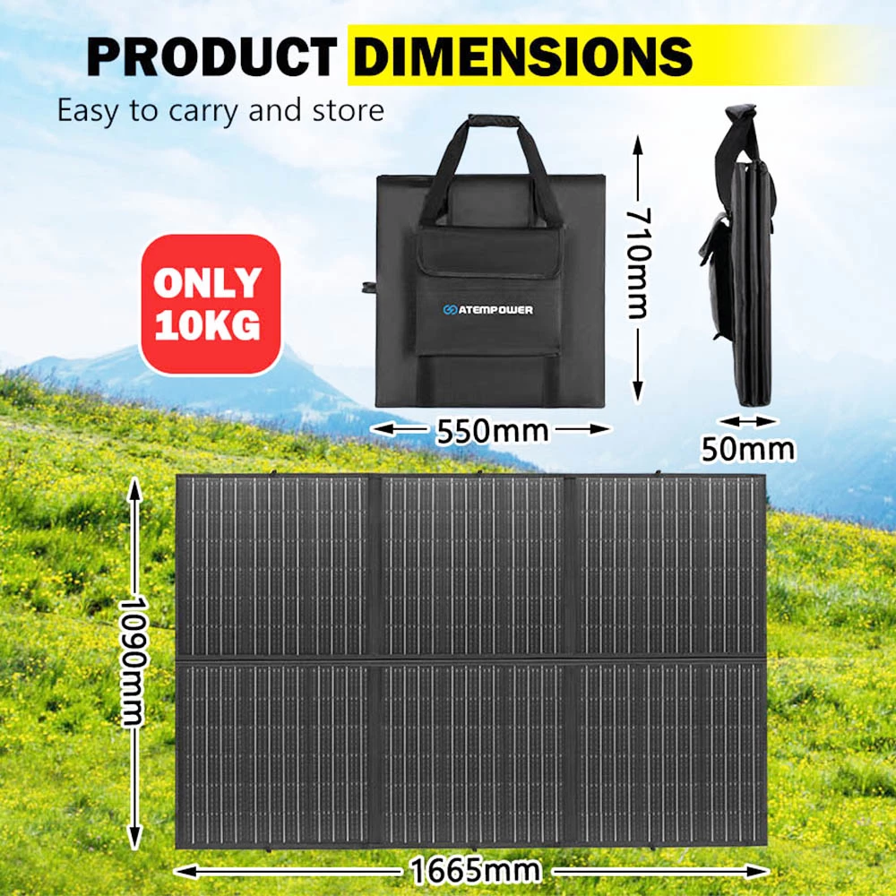 ATEM POWER 12V 300W Folding Solar Panel, PET Films, MPPT Controller, USB Charging, Flexible Solar Blanket Mat Kit - Image 4