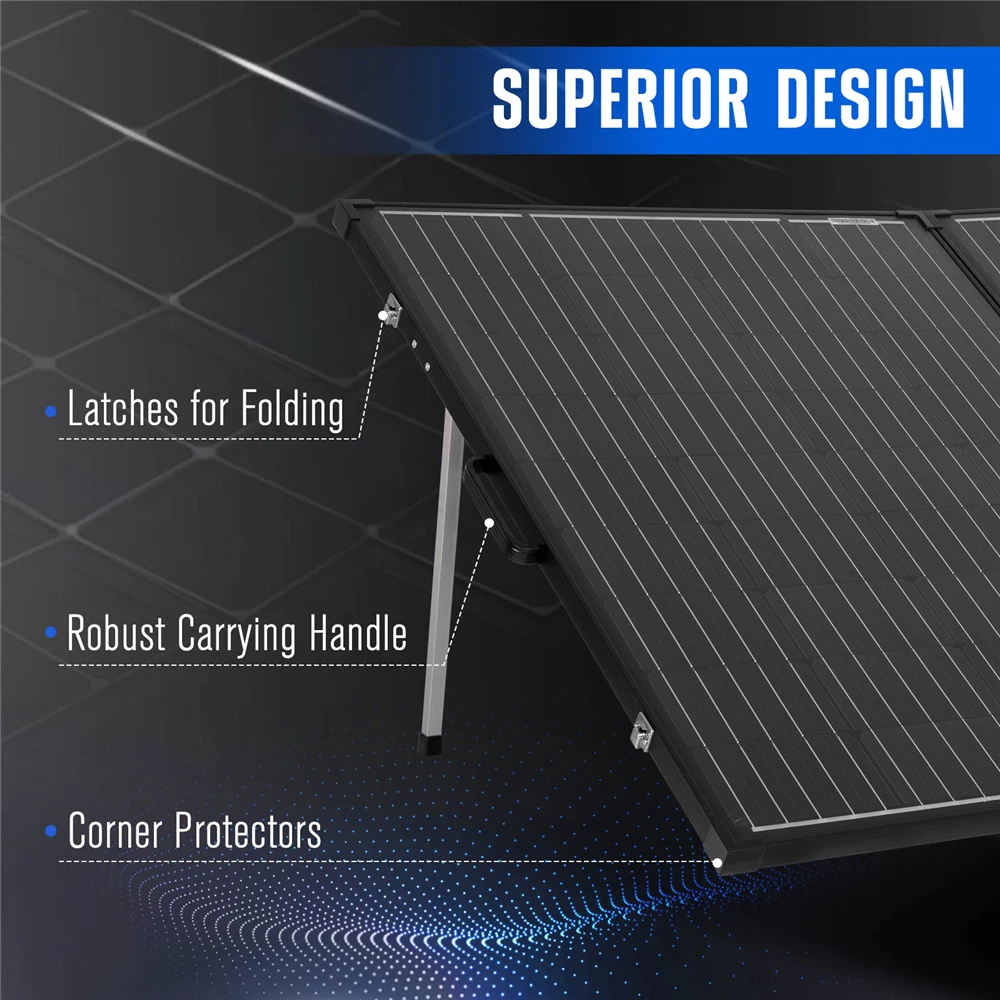 ATEM POWER 200W Portable Monocrystalline Solar Panel Without Glass 20A MPPT Controller with USB Output for RV Camping - Image 6