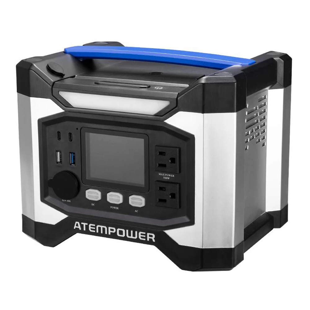 ATEM POWER AP500X Portable Power Station, 518Wh/140000mAh Solar Generator, 500W 110V AC Pure Sine Wave Inverter, 6 Outlets