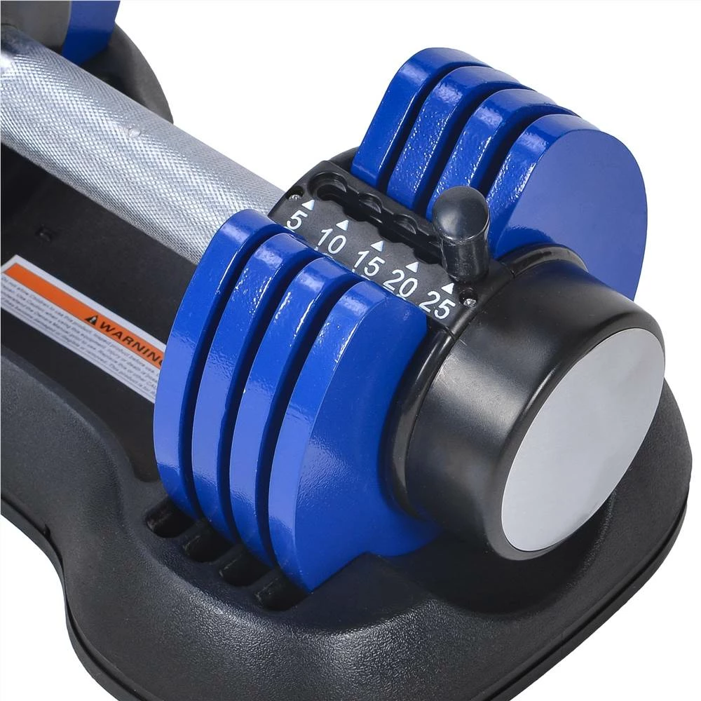 Fitness Dumbbell Sets Each With A 25-Pound Quick Adjustment And Weight Board Uses The Connecting Rod As A Barbell Exercise Two Note Blue - Image 6