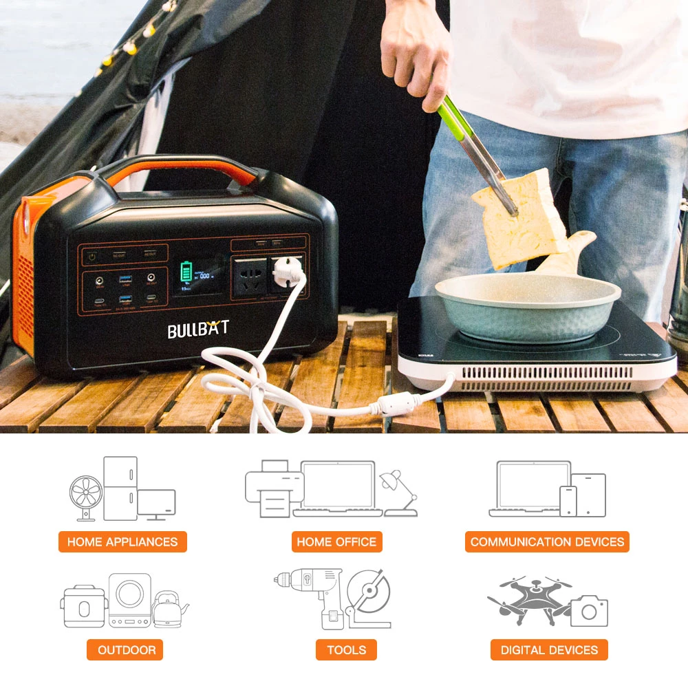 BULLBAT Pioneer 800 808Wh/800W Portable Power Station Solar Power Generators Backup Power Supply for Outdoor & Indoor - Image 5