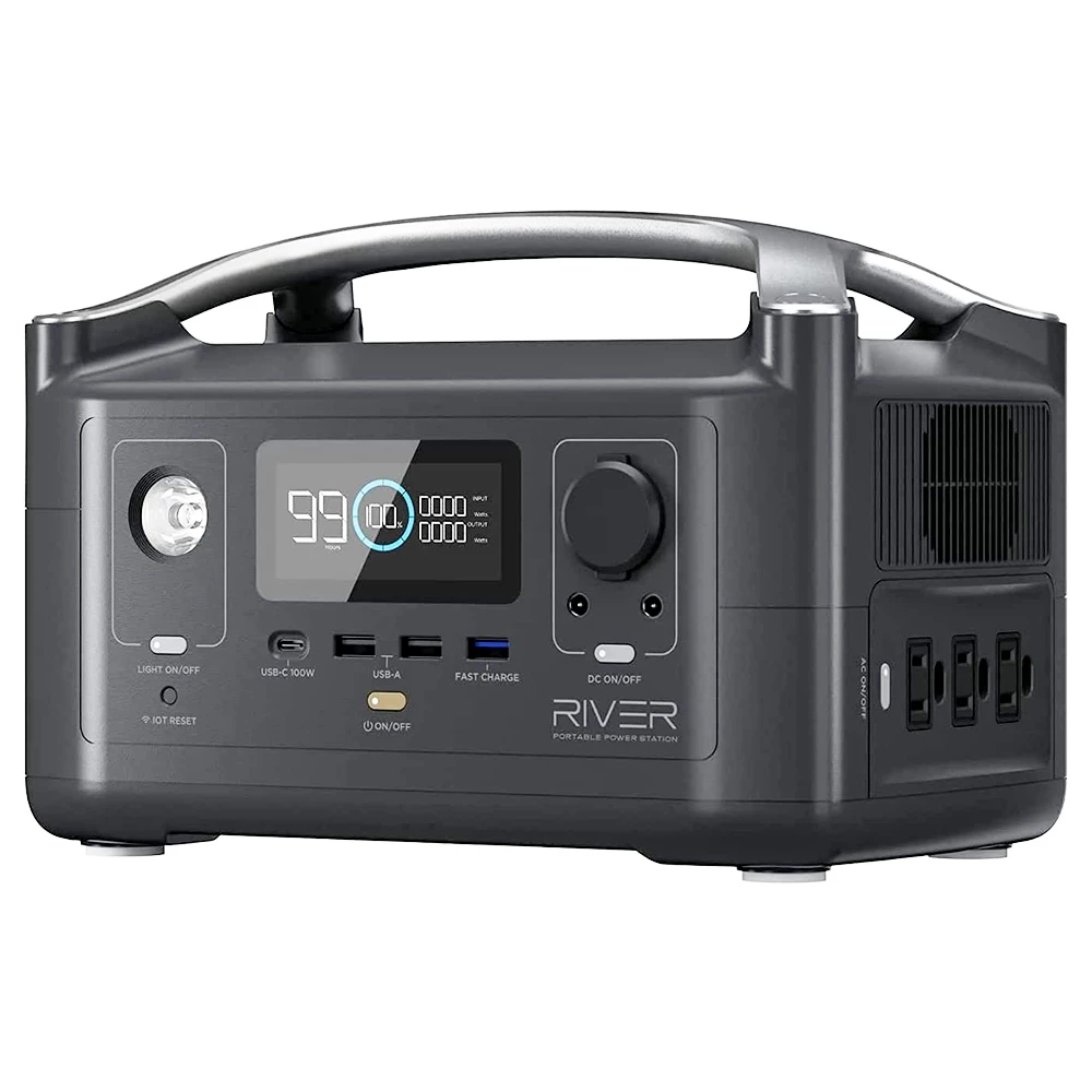 EcoFlow RIVER 288Wh Portable Power Station 3 x 600W (Peak 1200W) AC Outlets & LED Flashlight Fast Charging