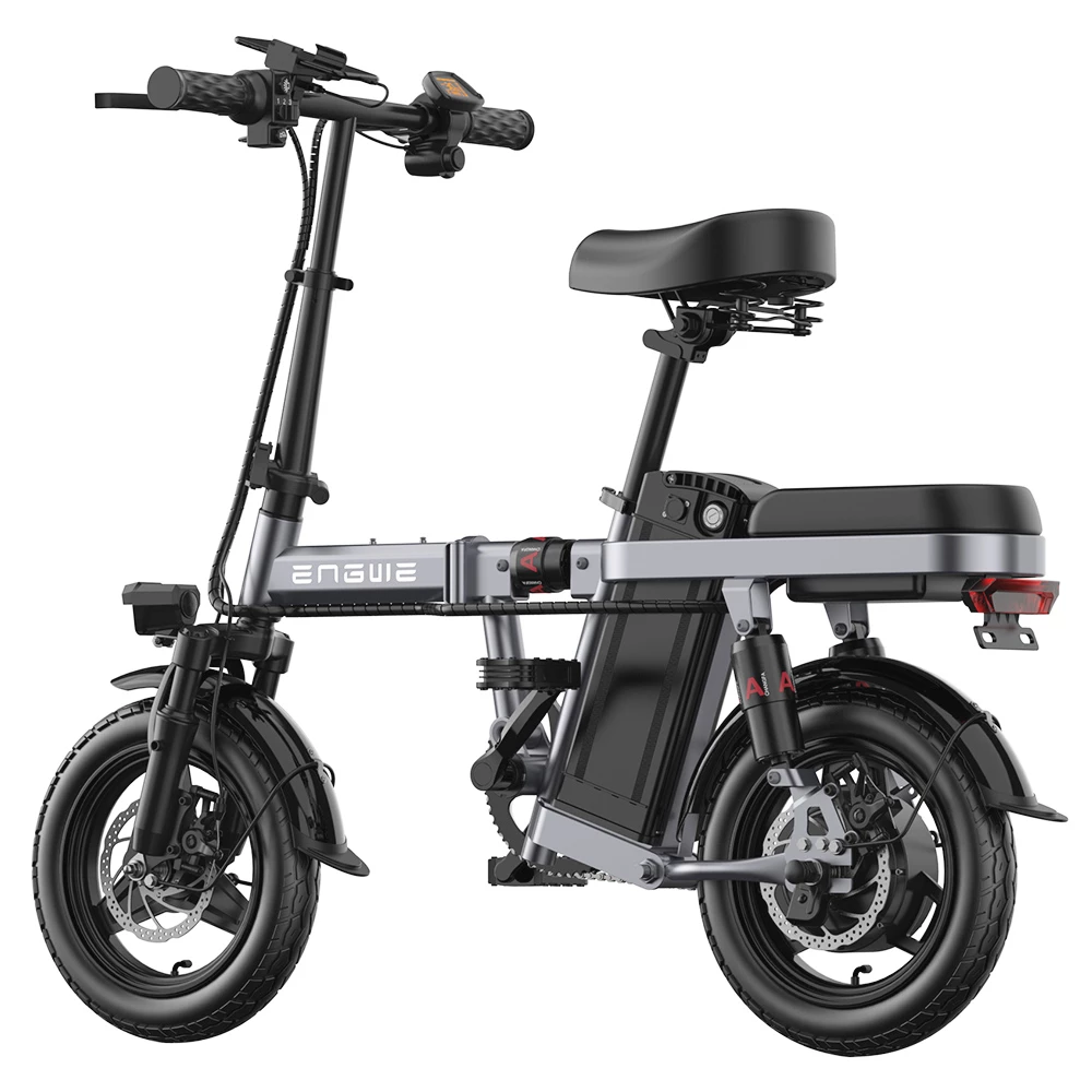 ENGWE T14 Folding Electric Bicycle 14 Inch Tire 350W Brushless Motor 48V 10Ah Battery 25km/h Max Speed - Grey - Image 2