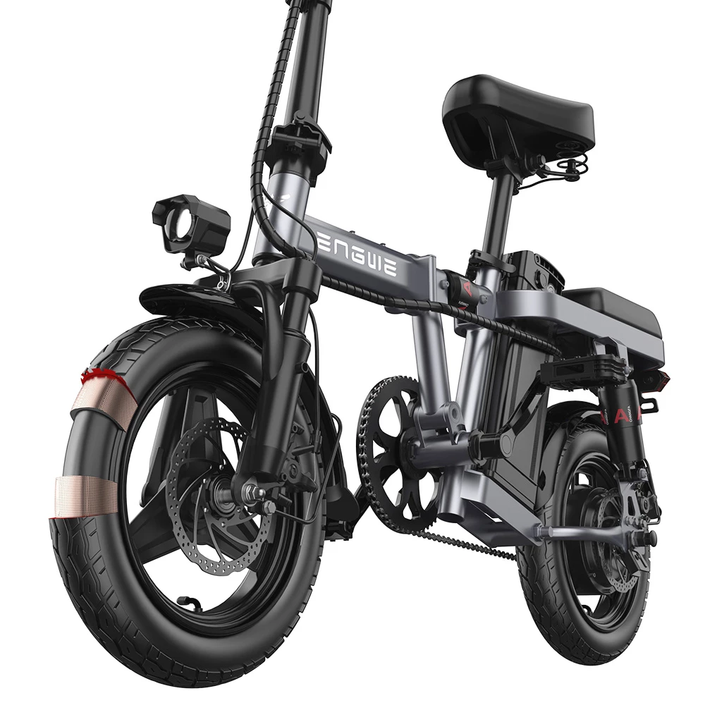 ENGWE T14 Folding Electric Bicycle 14 Inch Tire 350W Brushless Motor 48V 10Ah Battery 25km/h Max Speed - Grey - Image 5
