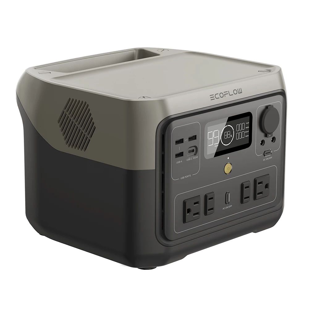 EF EcoFlow RIVER 2 MAX Portable Power Station, 500W Output, 512Wh LiFePO4 Battery Solar Generator, 1 Hour Fast Charging, 11 Output Ports, App Control, Up To 1000W Output Solar Generator for Outdoor Camping/RVs/Home Emergency Use - Image 2