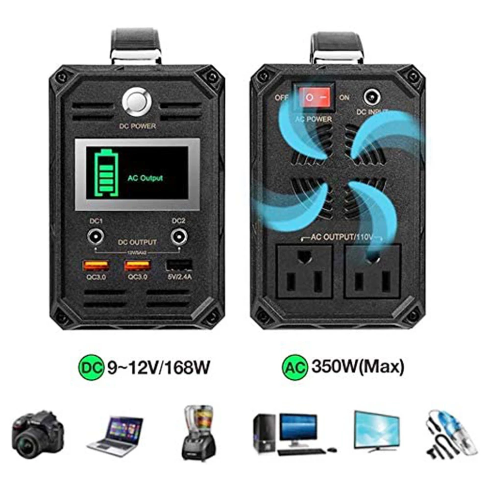 Flashfish G300 300W Portable Power Station, 222Wh/60000mAh Battery Solar Generator, 7 Outputs, 110V Pure Sine Wave Emergency Power Supply - Image 3