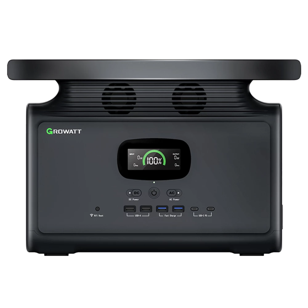 GROWATT Infinity 1500 Portable Power Station, 1512Wh Capacity 2000W AC Output, 12 Outlets, Wireless Charging, UPS Function, Smart APP Control