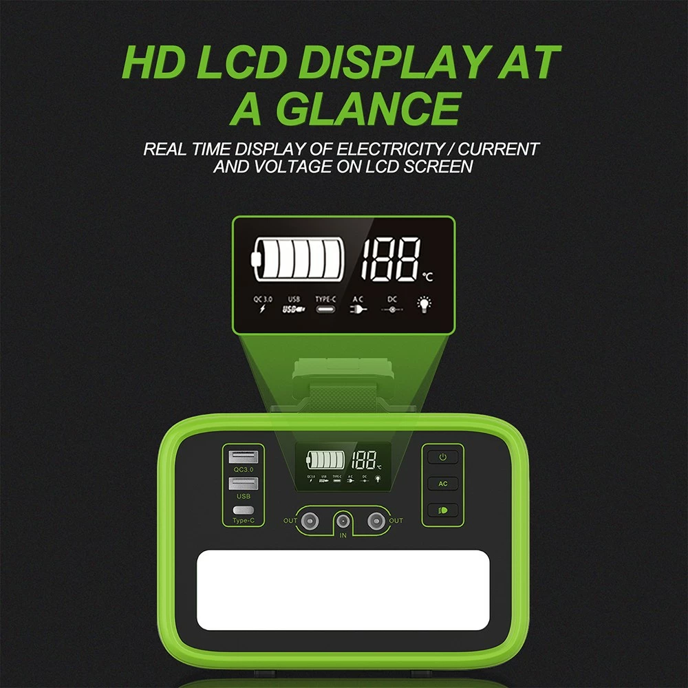 NECESPOW N300 320W Portable Power Station, 281Wh/88000mAh LiFePo4 Battery Solar Generator, Pure Sine Wave AC Outlet, PD 65W Charging, LED Flashlight, 7 Outputs - Image 4