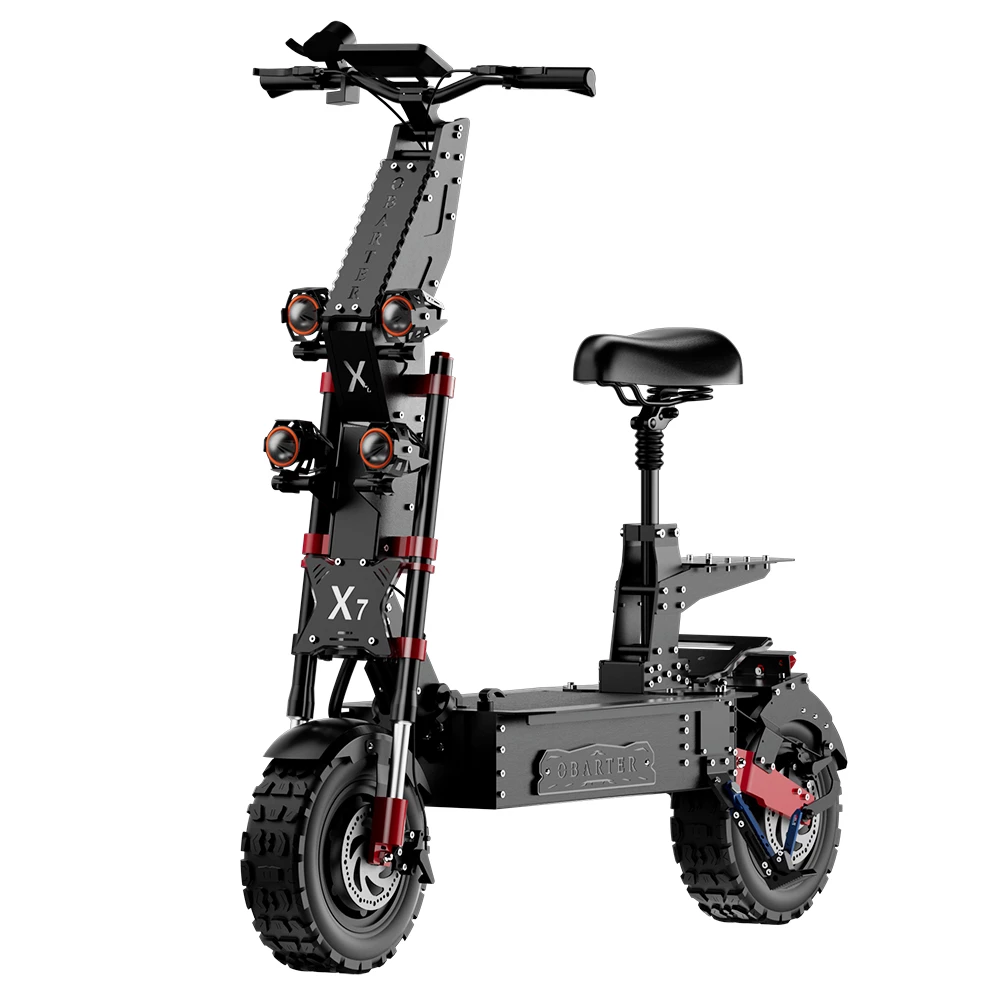 OBARTER-X7 Super Electric Scooter 14 Inch Off Road Tires 4000W*2 Dual Motors 60V 60Ah Battery 90Km/h Max Speed 120kg Load 140KM Range with Seat - Image 3