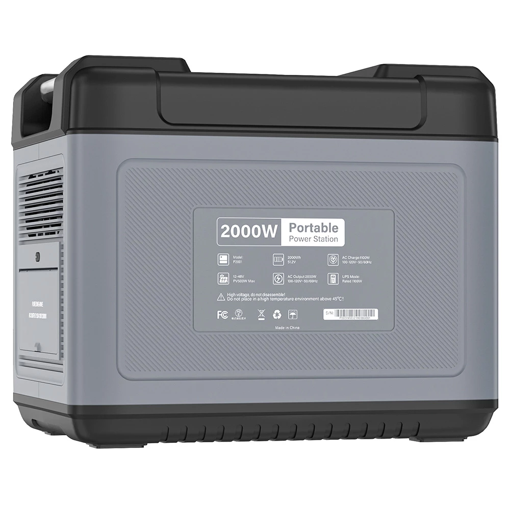 OUKITEL P2001 2000W Portable Power Station + 2Pcs Flashfish TSP 18V 100W Foldable Solar Panel Outdoor Power Supply Kit, 2000Wh LiFePO4 Battery 3500+ Cycles Pure Sine Wave AC Sockets,Cigar Lighter DC5521 USB-C PD, Super Fast Recharge Durable Generator - Image 6