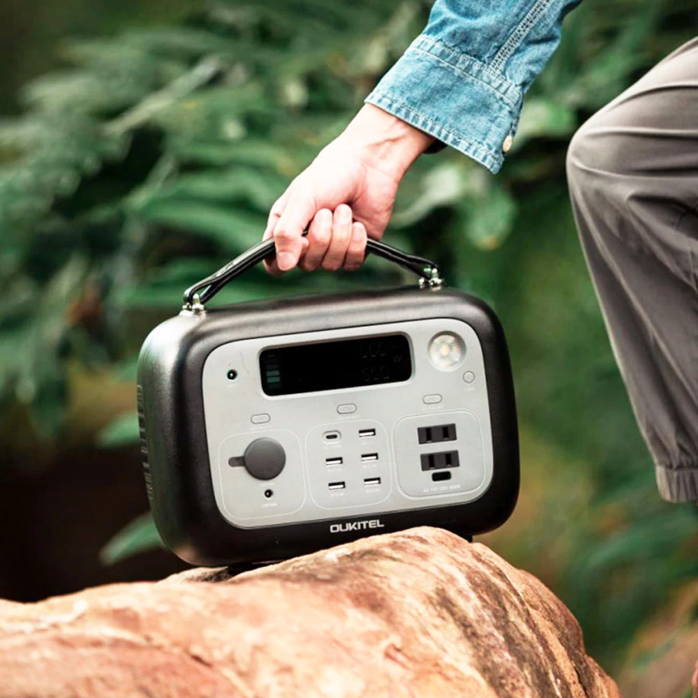 OUKITEL P501 Portable Power Station 505Wh 140400mAh Portable Generator 500W AC Outlet - Grey - Image 4