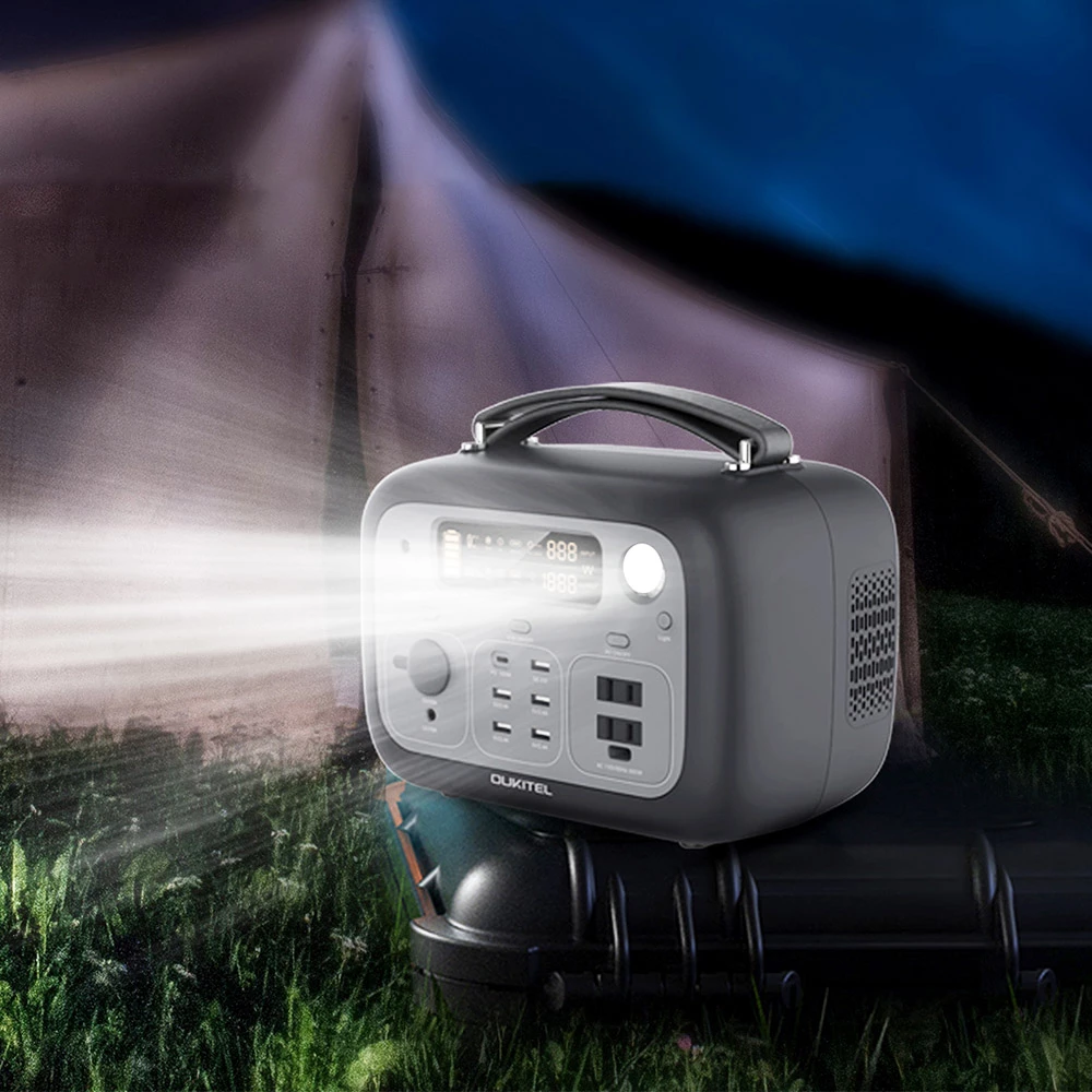OUKITEL P501 Portable Power Station 505Wh 140400mAh Portable Generator 500W AC Outlet - Grey - Image 5