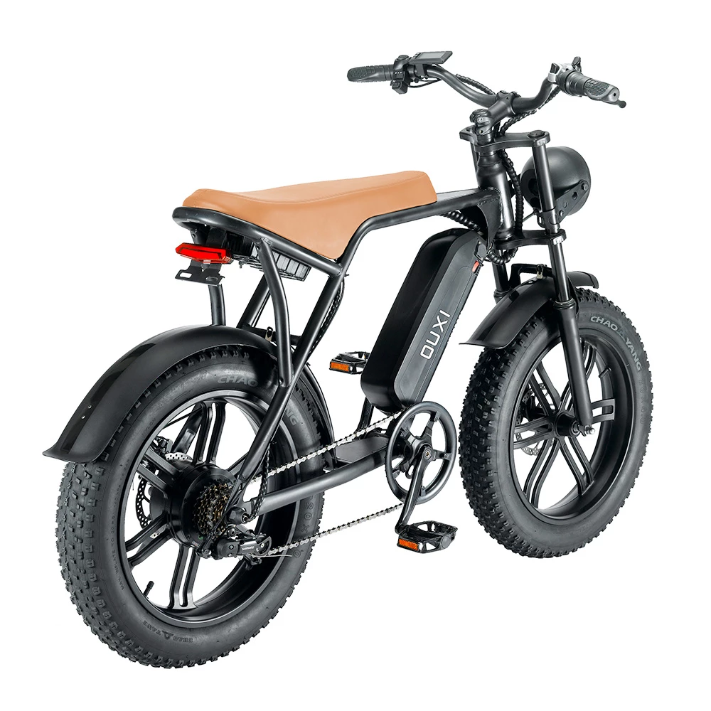 OUXI V8 Electric Bike 20*4.0 Inch Fat Tires 750W Motor 50Km/h Max Speed 48V 15Ah Battery Retro Ebike Max Load 150kg Dual Disc Brake Shimano 7-Speed Gear - Image 4