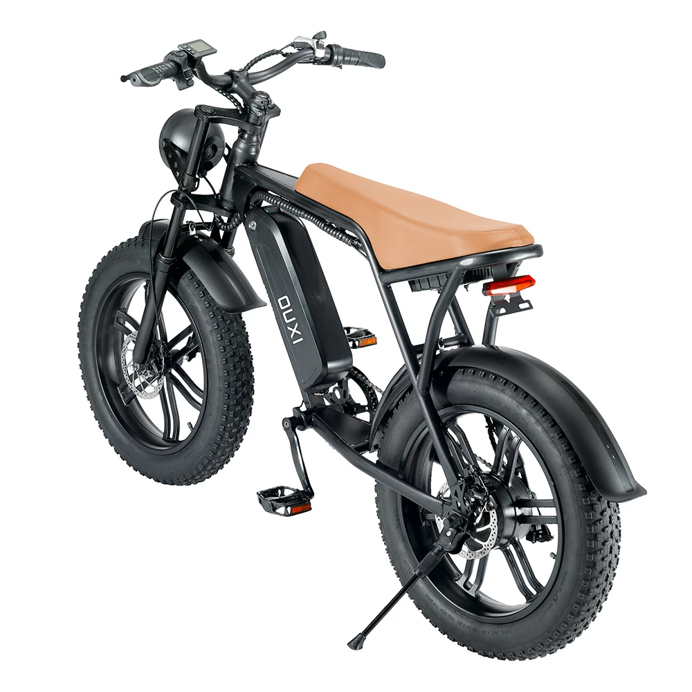 OUXI V8 Electric Bike 20*4.0 Inch Fat Tires 750W Motor 50Km/h Max Speed 48V 15Ah Battery Retro Ebike Max Load 150kg Dual Disc Brake Shimano 7-Speed Gear - Image 5