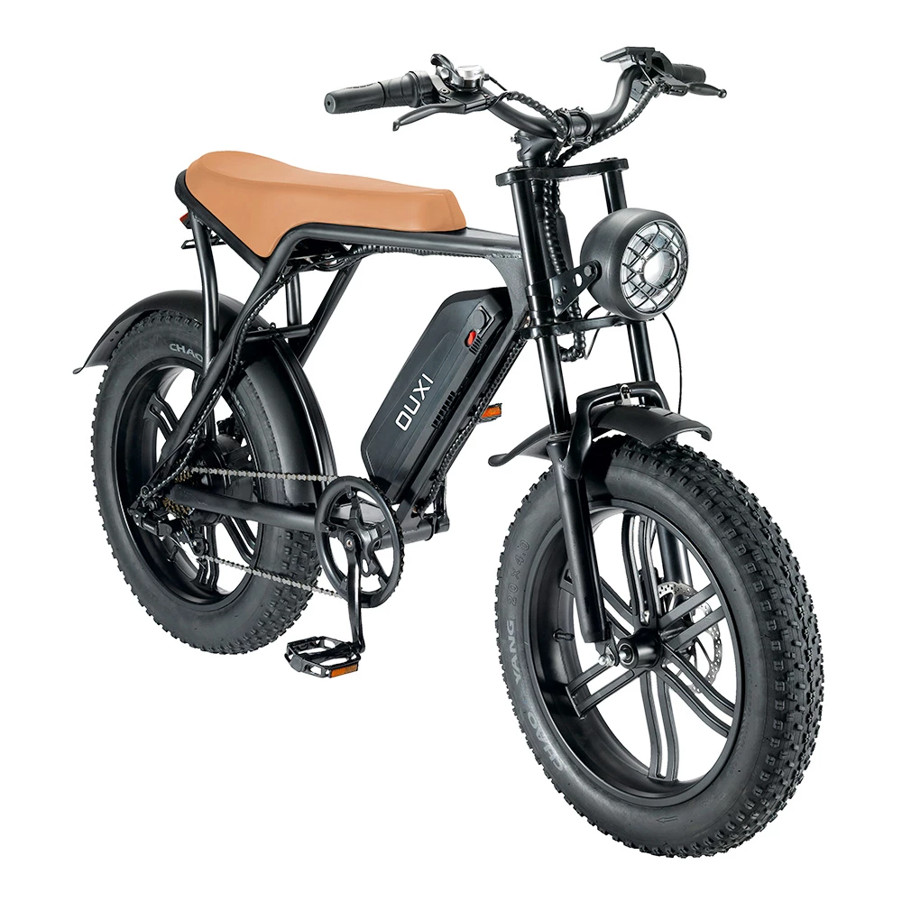 OUXI V8 Electric Bike 20*4.0 Inch Fat Tires 750W Motor 50Km/h Max Speed 48V 15Ah Battery Retro Ebike Max Load 150kg Dual Disc Brake Shimano 7-Speed Gear - Image 6