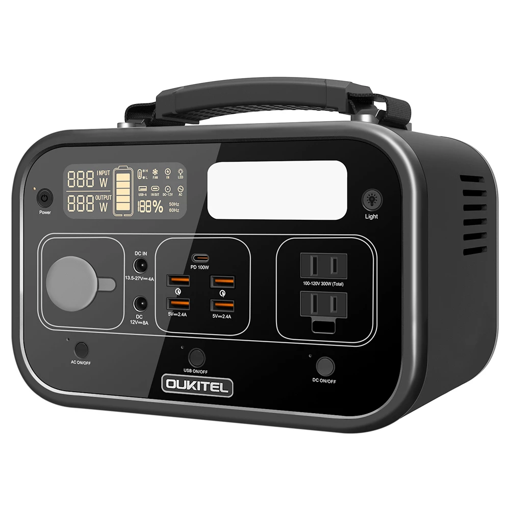 Oukitel P301 280.8Wh Portable Power Station PD10OW Power Supply with 9 Port Outputs Pure Sine Wave LCD Display - Image 2