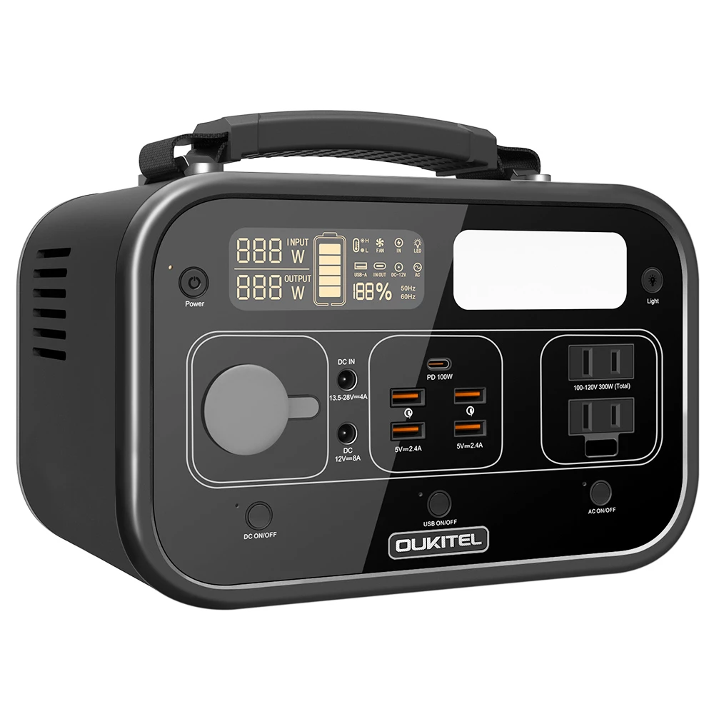 Oukitel P301 280.8Wh Portable Power Station PD10OW Power Supply with 9 Port Outputs Pure Sine Wave LCD Display - Image 3