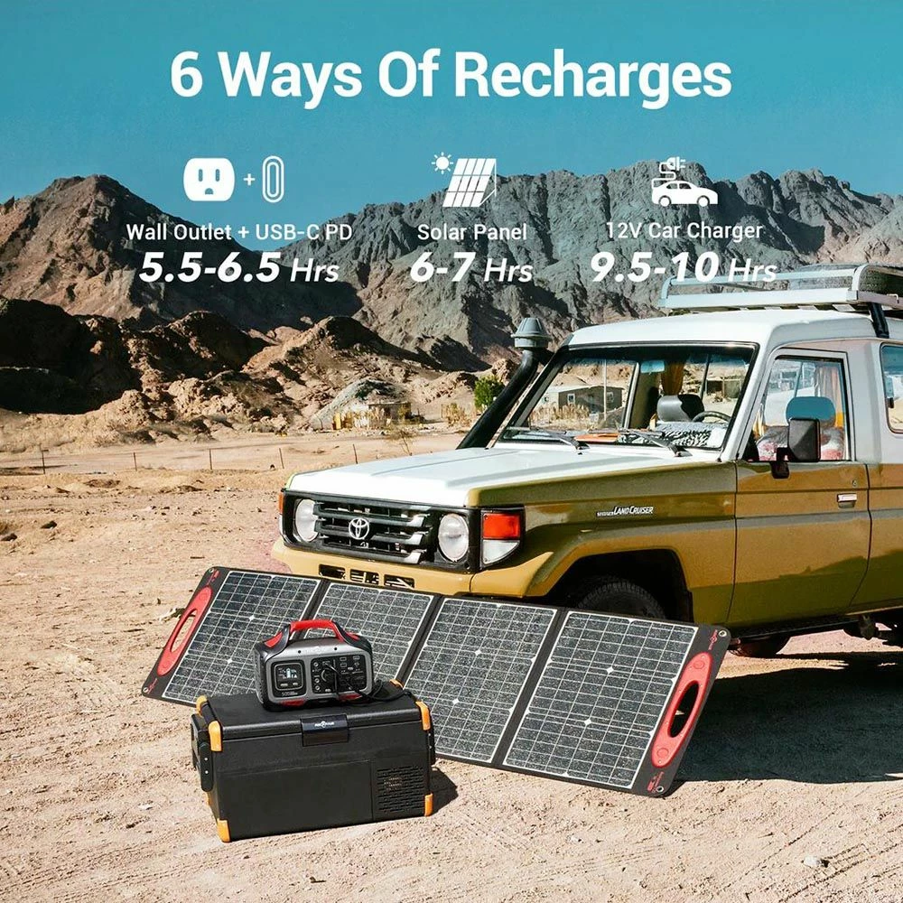 ROCKPALS Rockpower 500W Portable Power Station, 505Wh Solar Generator, 110V Pure Sine AC Outlets, MPPT Solar Controller - Image 4