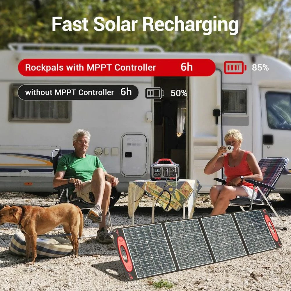 ROCKPALS Rockpower 500W Portable Power Station, 505Wh Solar Generator, 110V Pure Sine AC Outlets, MPPT Solar Controller - Image 6