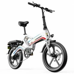 ZHENGBU 20" K6S Electric Bike 500W Motor Shimano 7-Speed 48V 10Ah Battery Commuter Folding Electric Bike - White