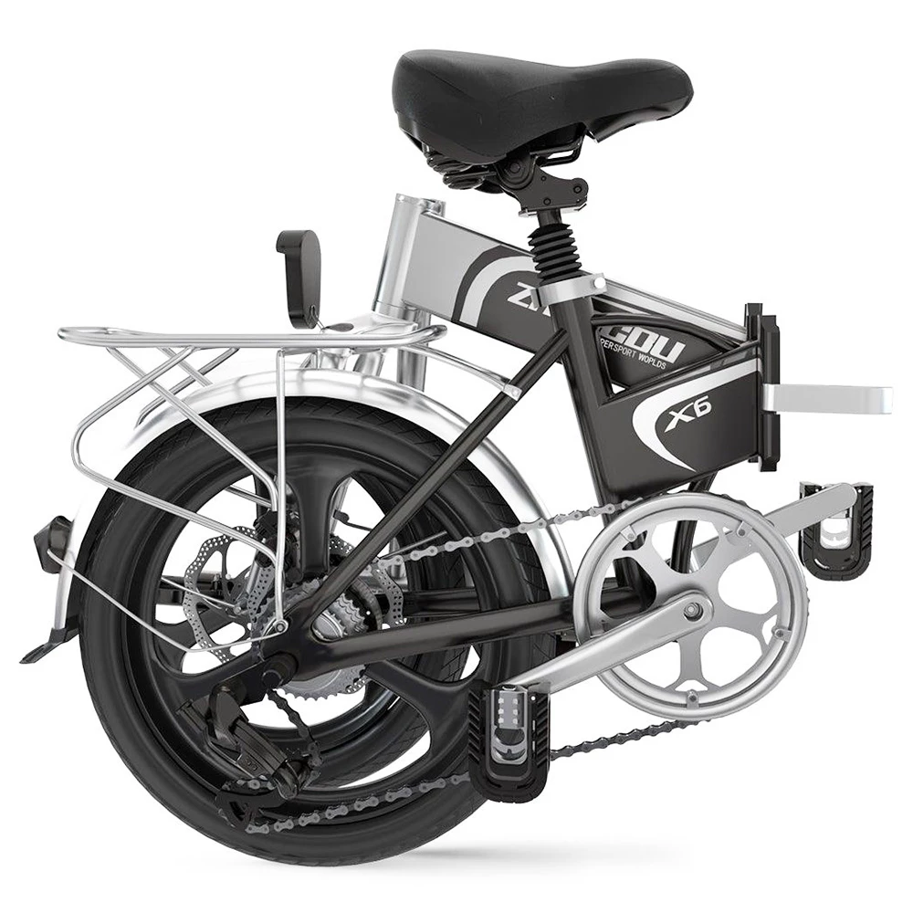 ZHENGBU 20" X6 400W Motor Shimano 7-Speed 48V 10.4Ah Battery Commuter Folding Electric Bike - Black - Image 4