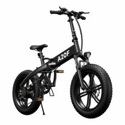 ADO A20F+ International Version Off-road Electric Folding Bike 20*4.0 inch 500W Brushless DC Motor SHIMANO 7-Speed Rear Derailleur 36V 10.4Ah Removable Battery 35km/h Max speed Pure power up to 50km Range Aluminum alloy Frame - Black