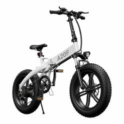 ADO A20F+ International Version Off-road Electric Folding Bike 20*4.0 inch 500W Brushless DC Motor SHIMANO 7-Speed Rear Derailleur 36V 10.4Ah Removable Battery 35km/h Max speed Pure power up to 50km Range Aluminum alloy Frame - White