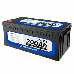 ATEM POWER 12V 200Ah Lifepo4 Battery, 200A Continuous Discharge, Deep Cycle, Built-in BMS, Run in Parallel or Series