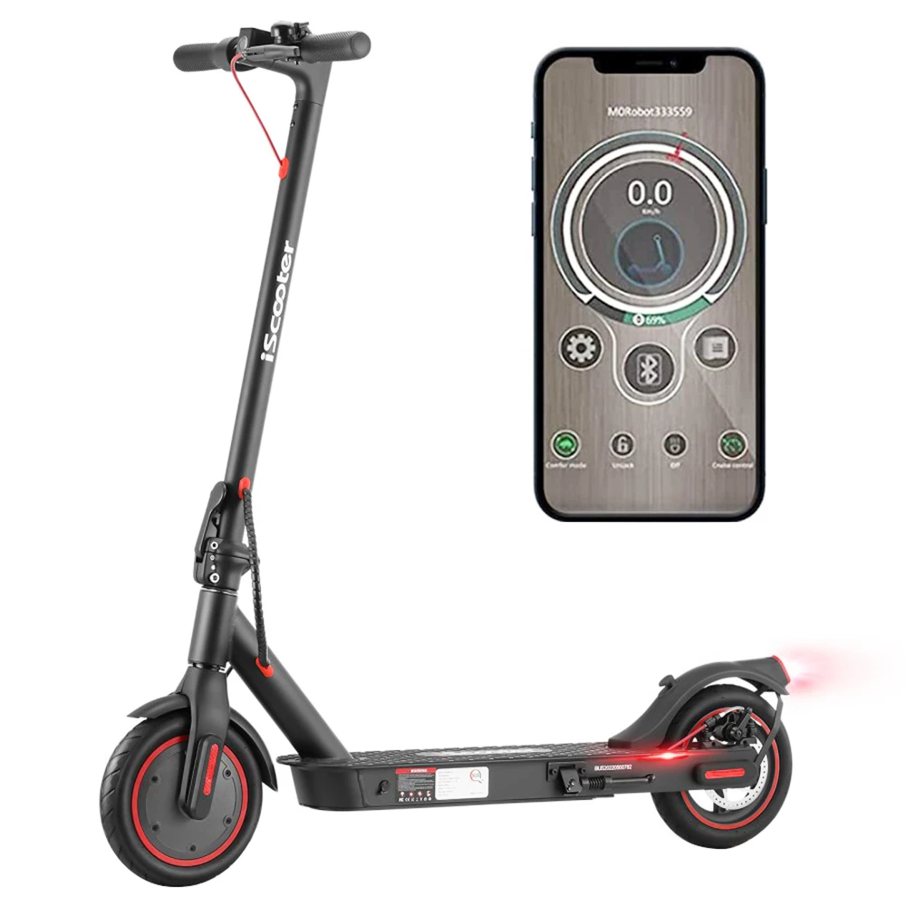 IScooter i9 Folding Electric Scooter 8.5 Inch Pneumatic Tire 350W Motor 7.5Ah Battery 30km/h Max Speed APP Control Black