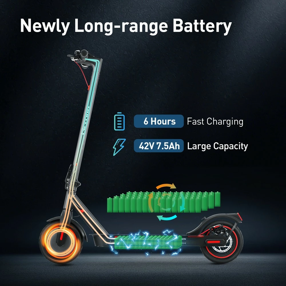 IScooter i9 Folding Electric Scooter 8.5 Inch Pneumatic Tire 350W Motor 7.5Ah Battery 30km/h Max Speed APP Control Black - Image 6