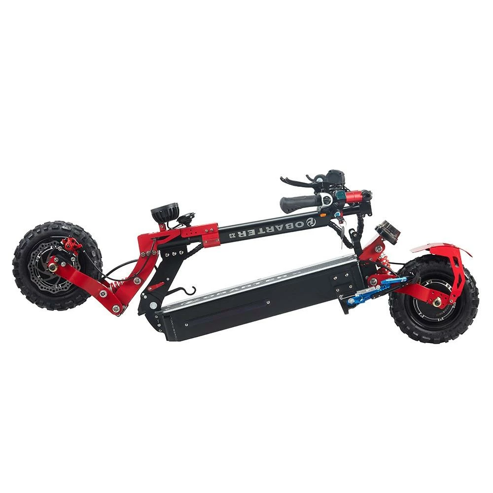 OBARTER X3 Folding Electric Sport Scooter 11" Off-road tyre 1200W x2 Brushless Motor 48V 20Ah Battery BMS 3 Speed Modes Dual Oil Disc Brake Max Speed 65KM/h LED Display 40-50KM Long Range - Black - Image 6